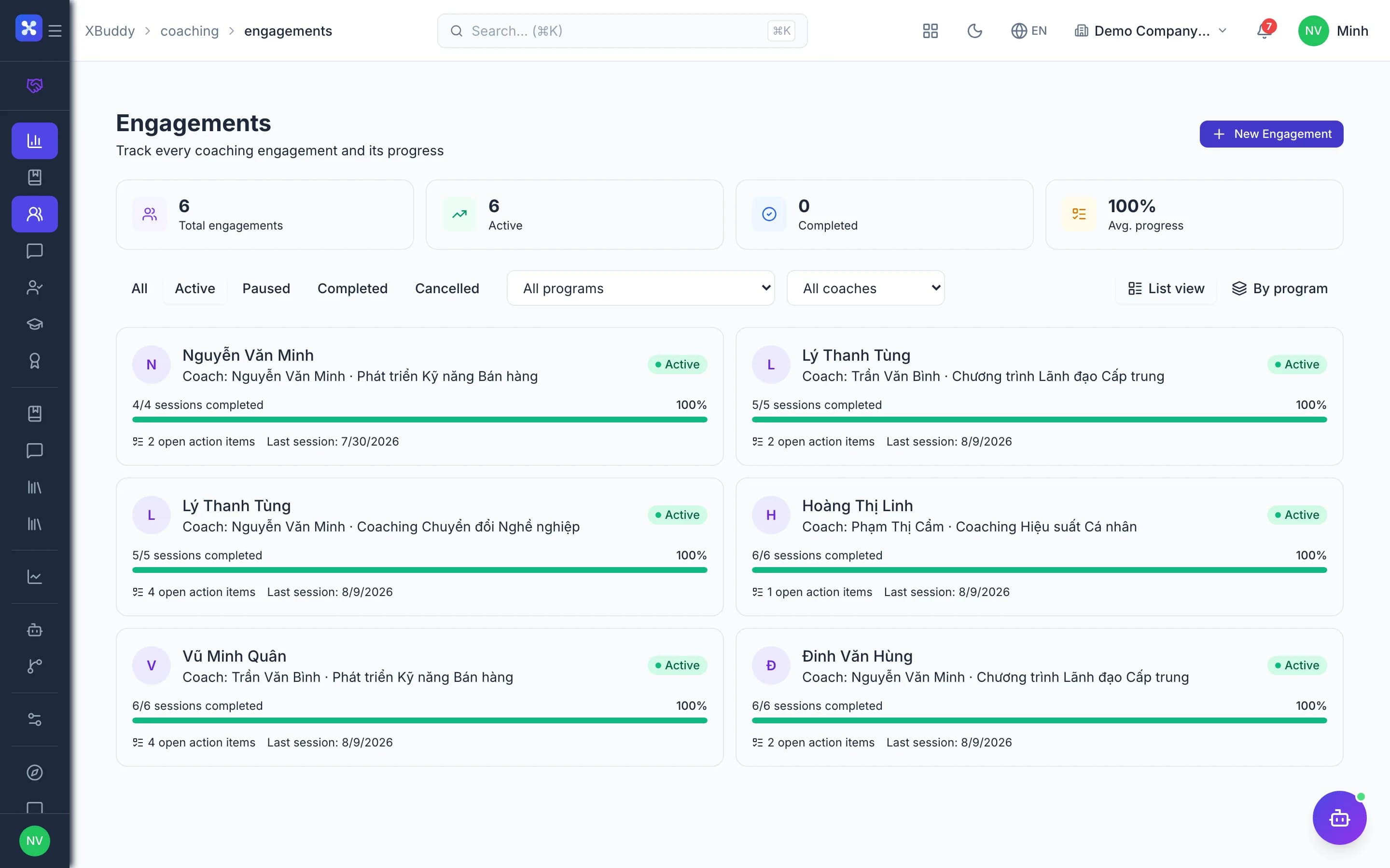 Coaching — product screenshot