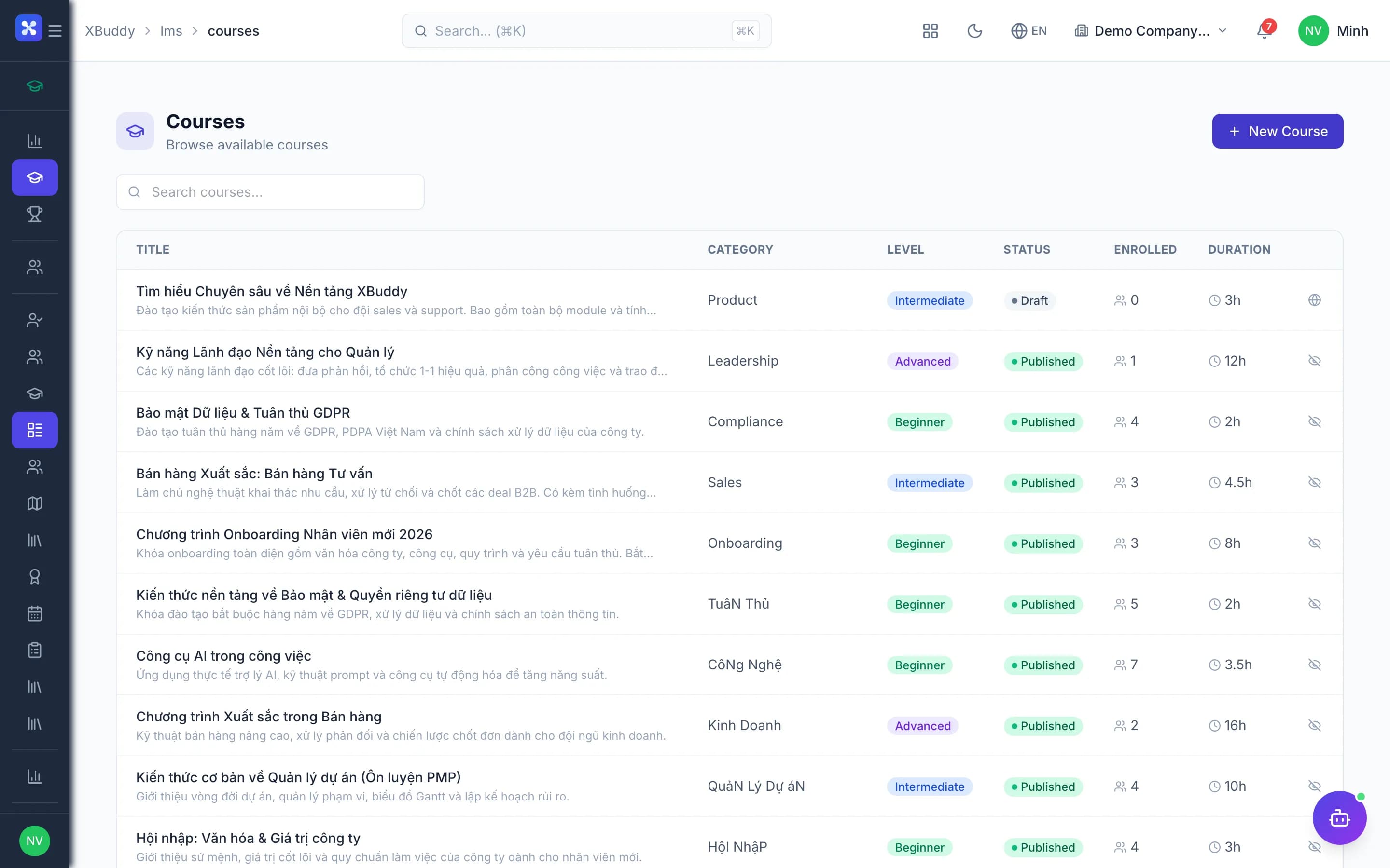 Learning — product screenshot
