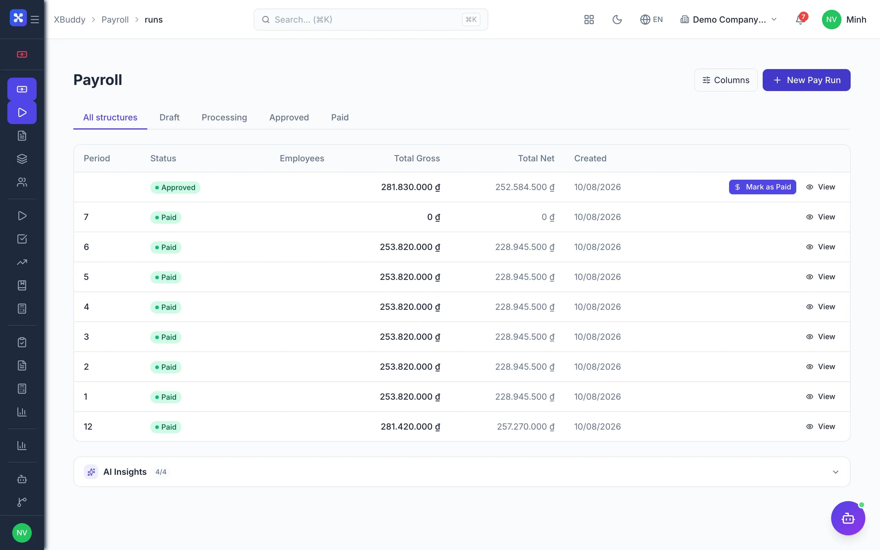 Payroll — product screenshot
