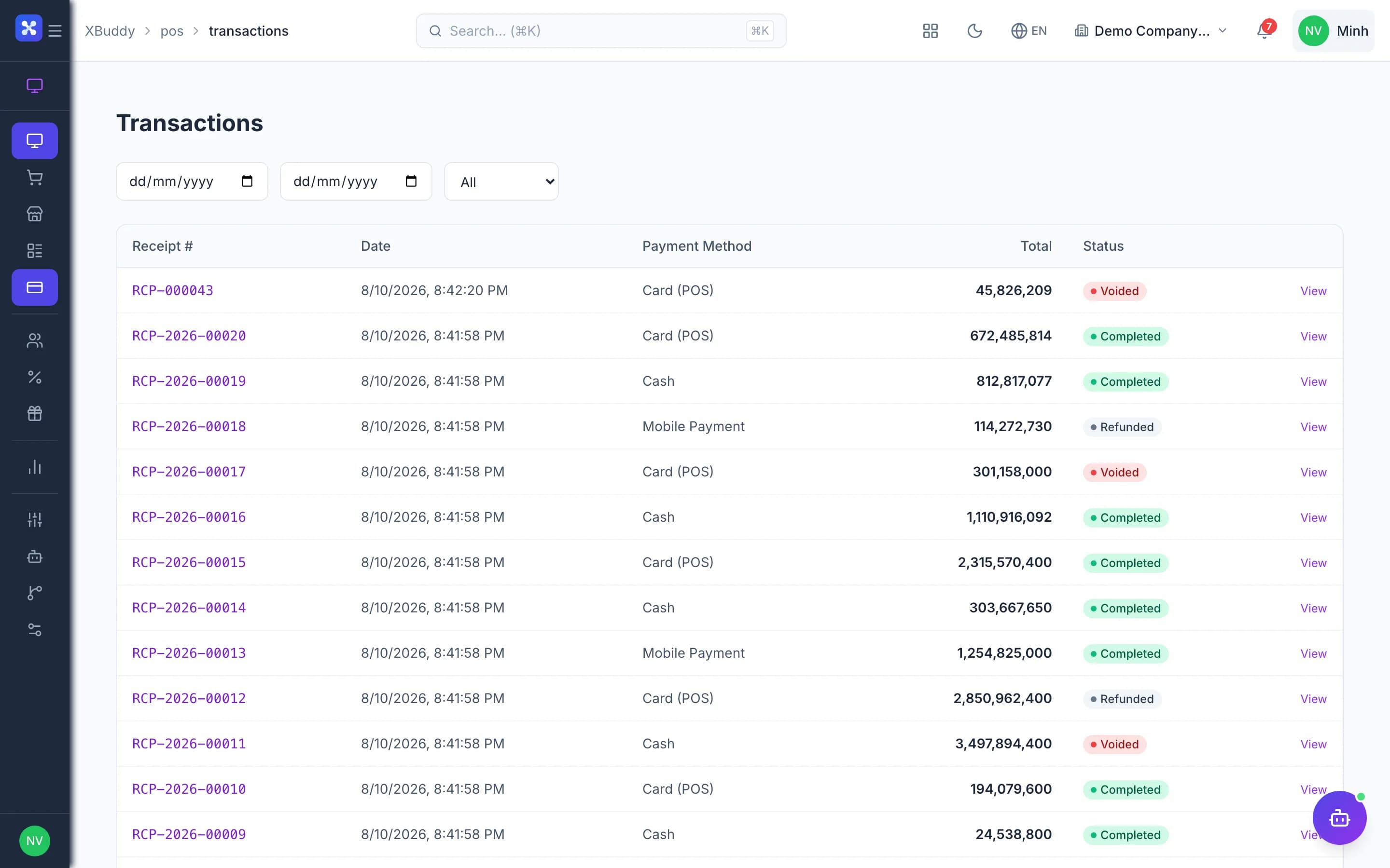 Point of sale — product screenshot