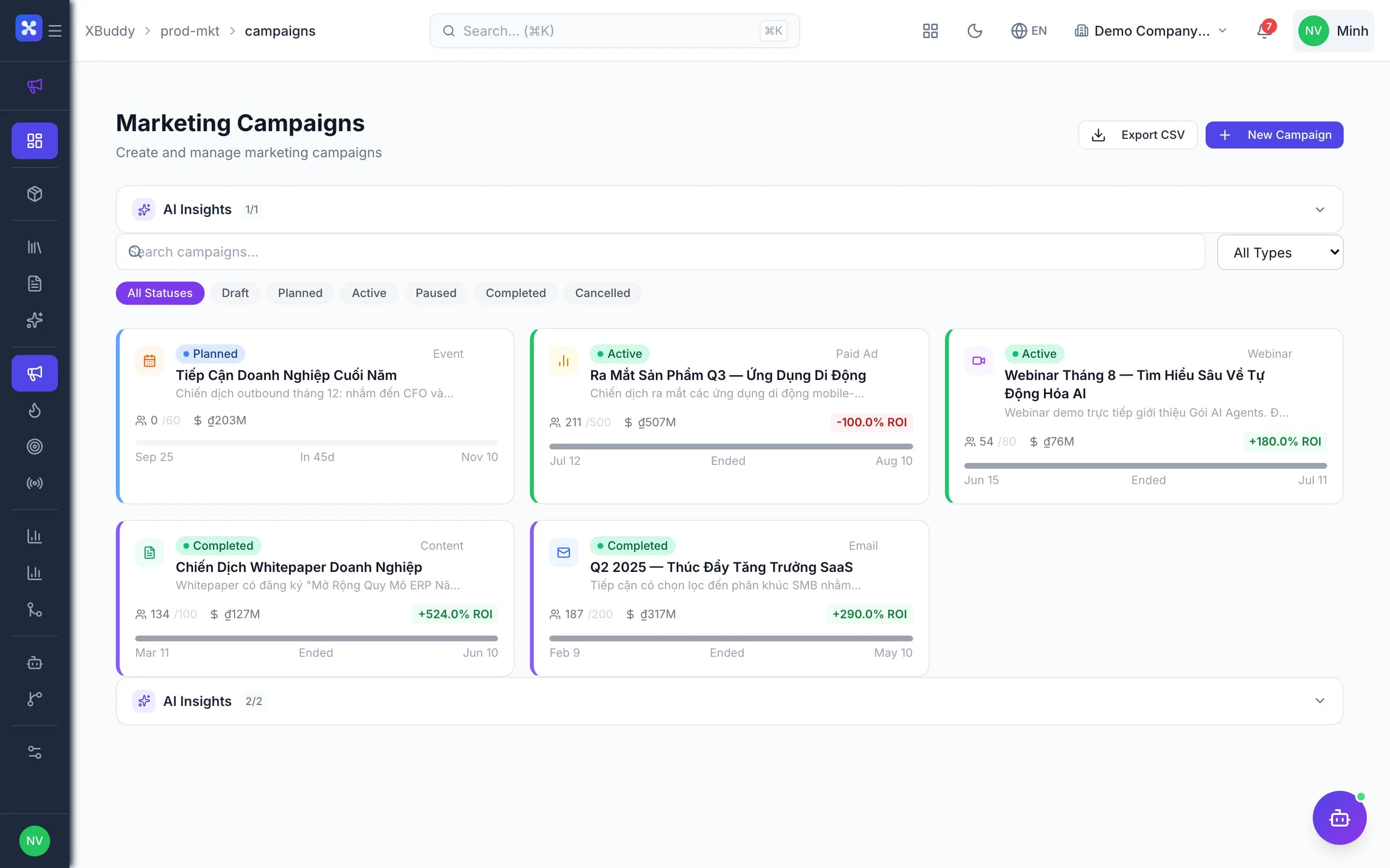 Product & Marketing — product screenshot