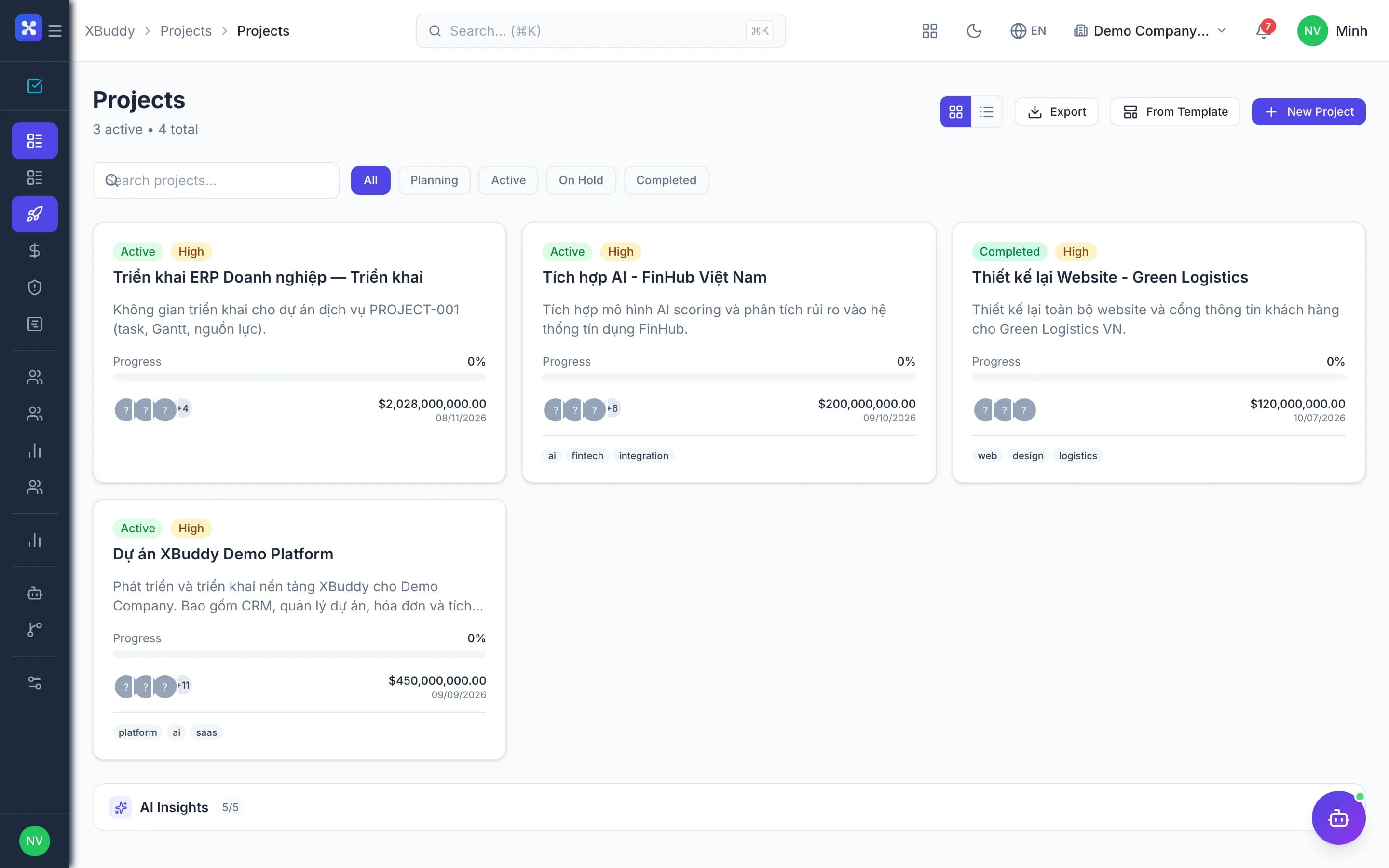 Projects — product screenshot