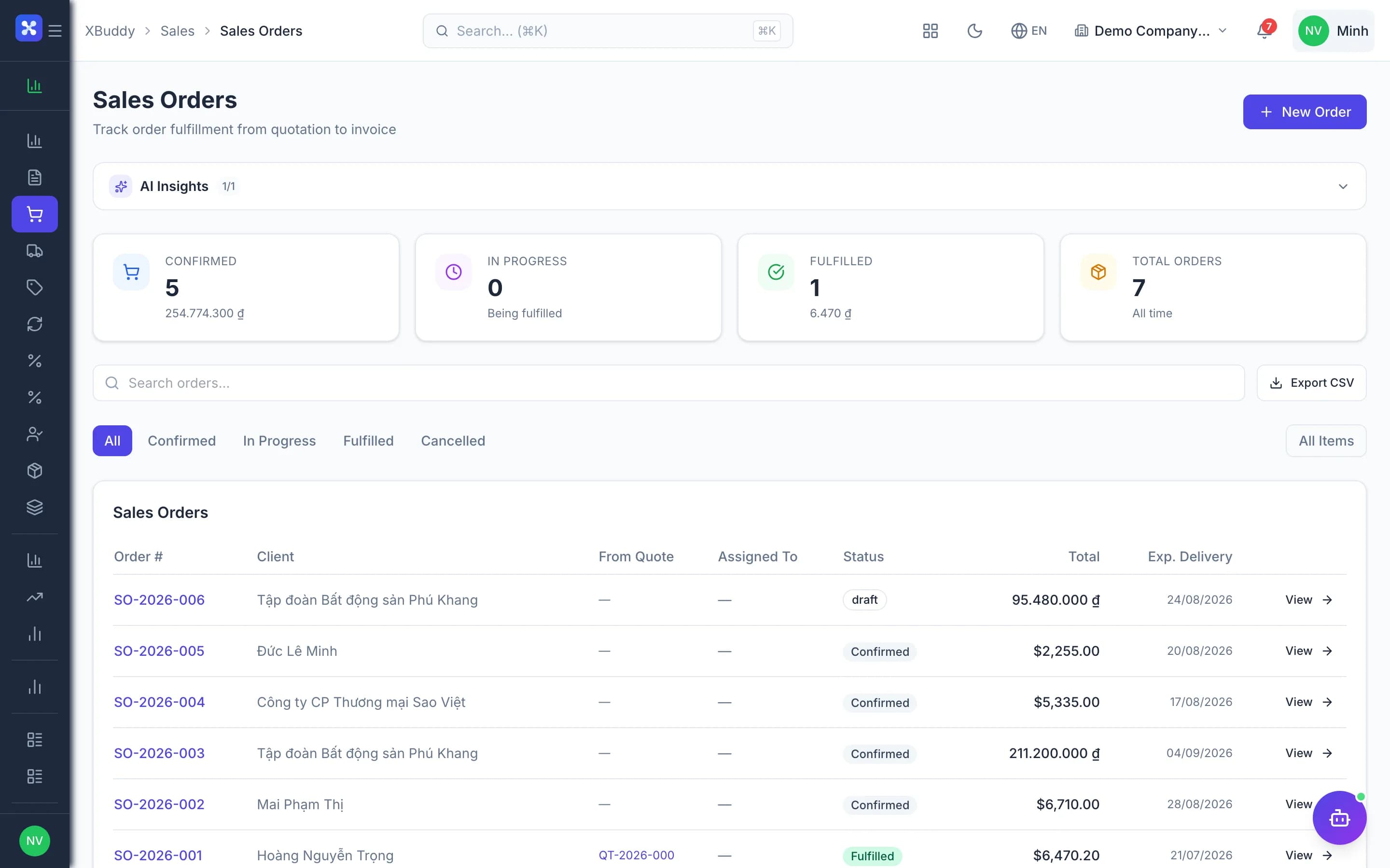 Sales — product screenshot