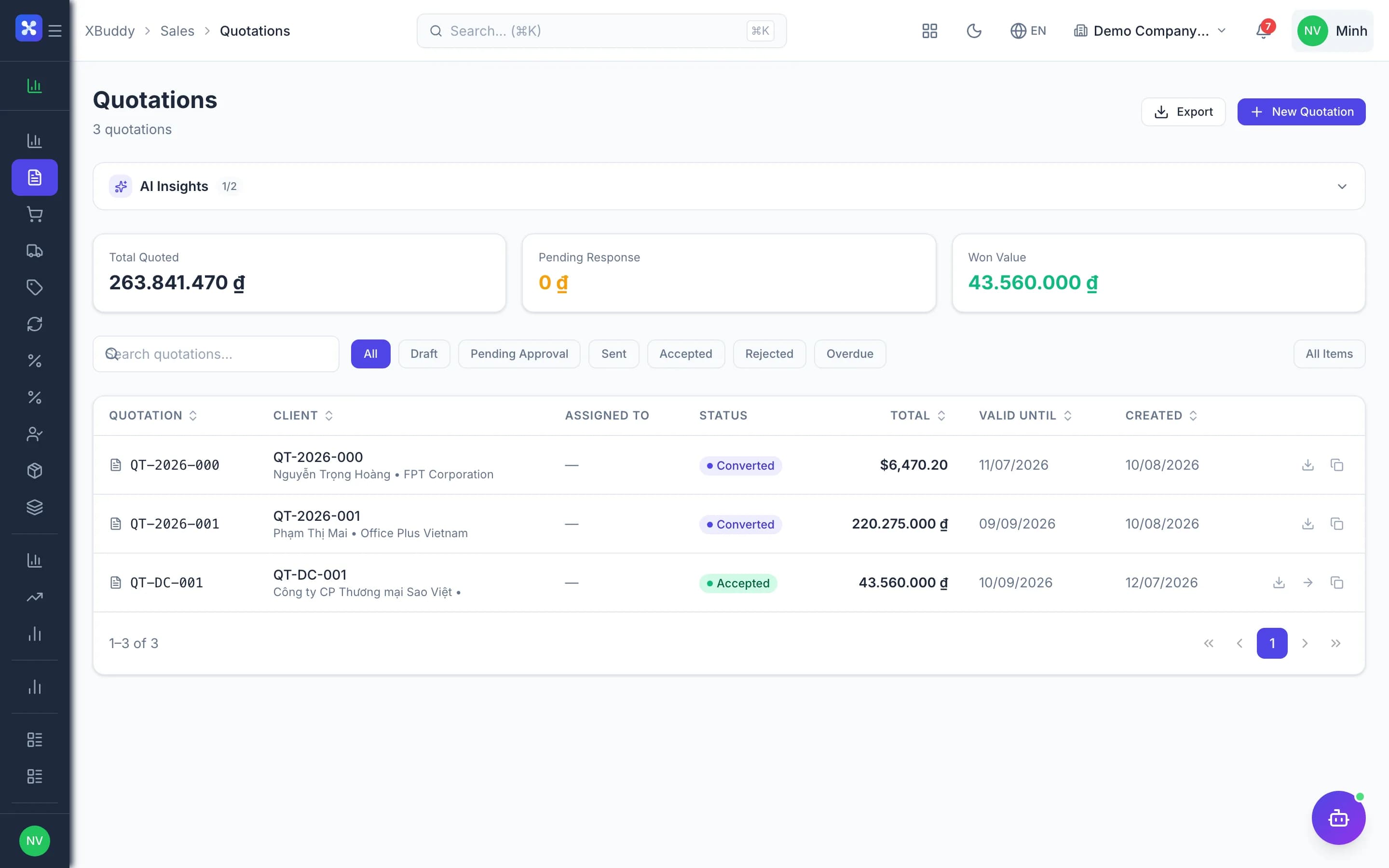 Sales — product screenshot