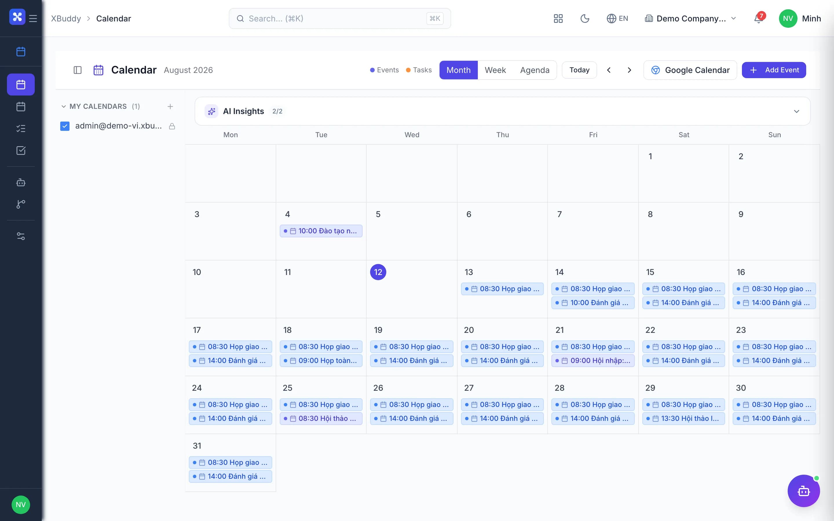 Calendar — product screenshot