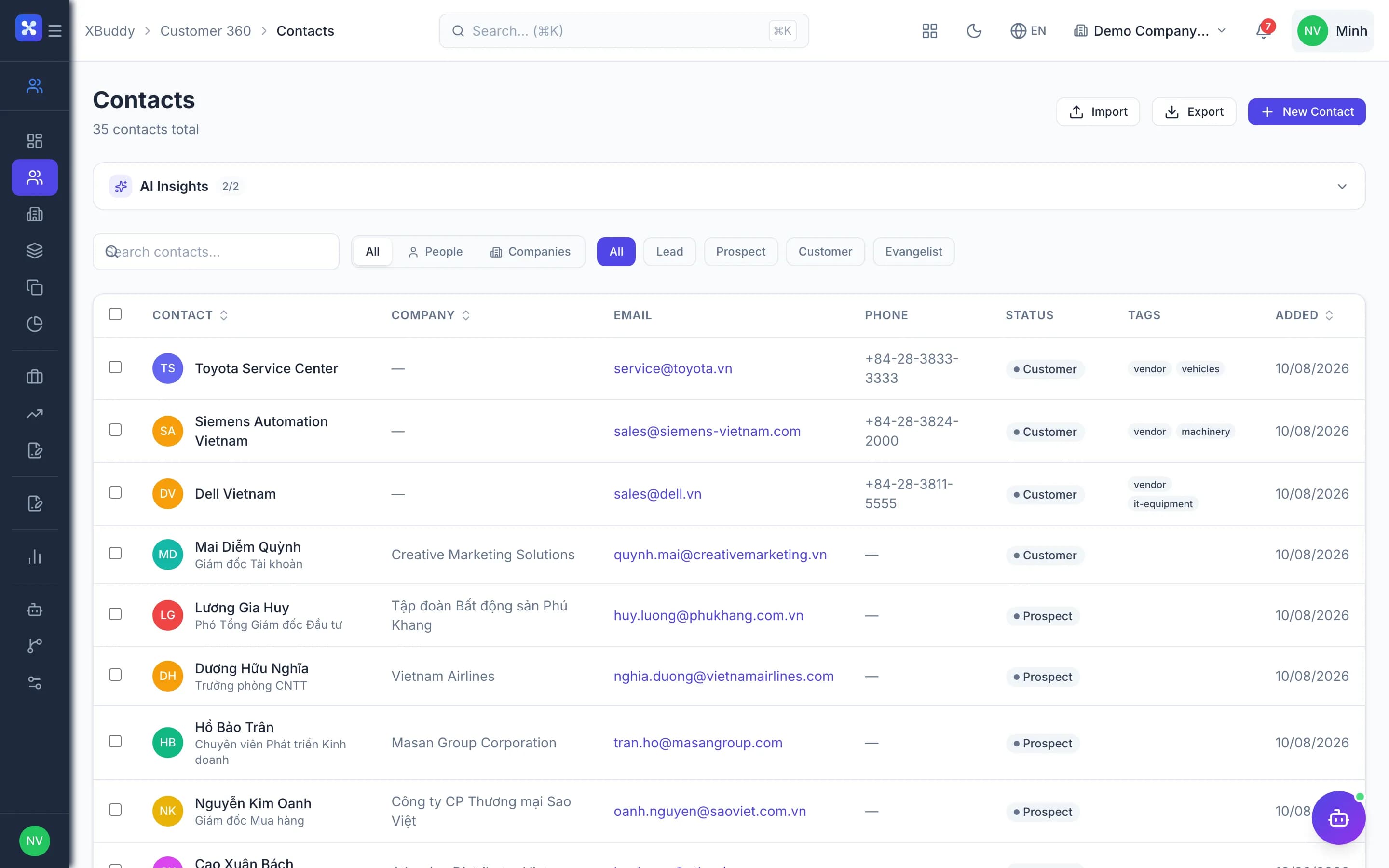 CRM — product screenshot