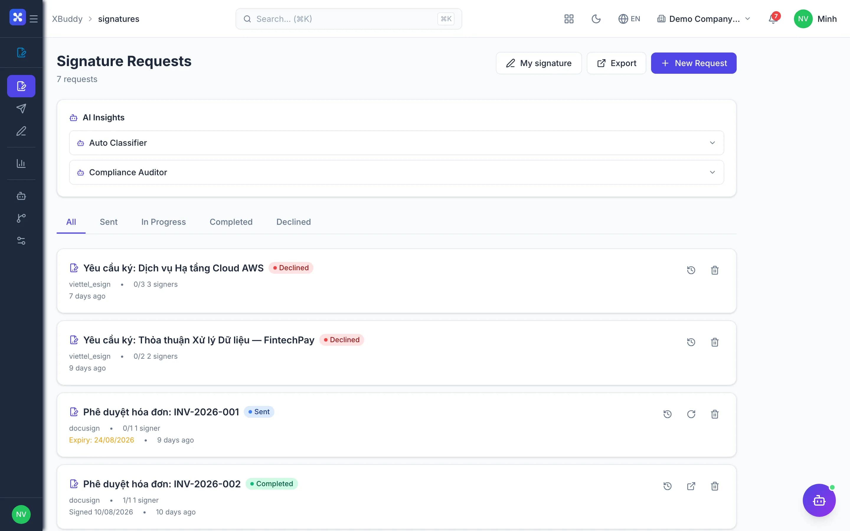Digital signature — product screenshot