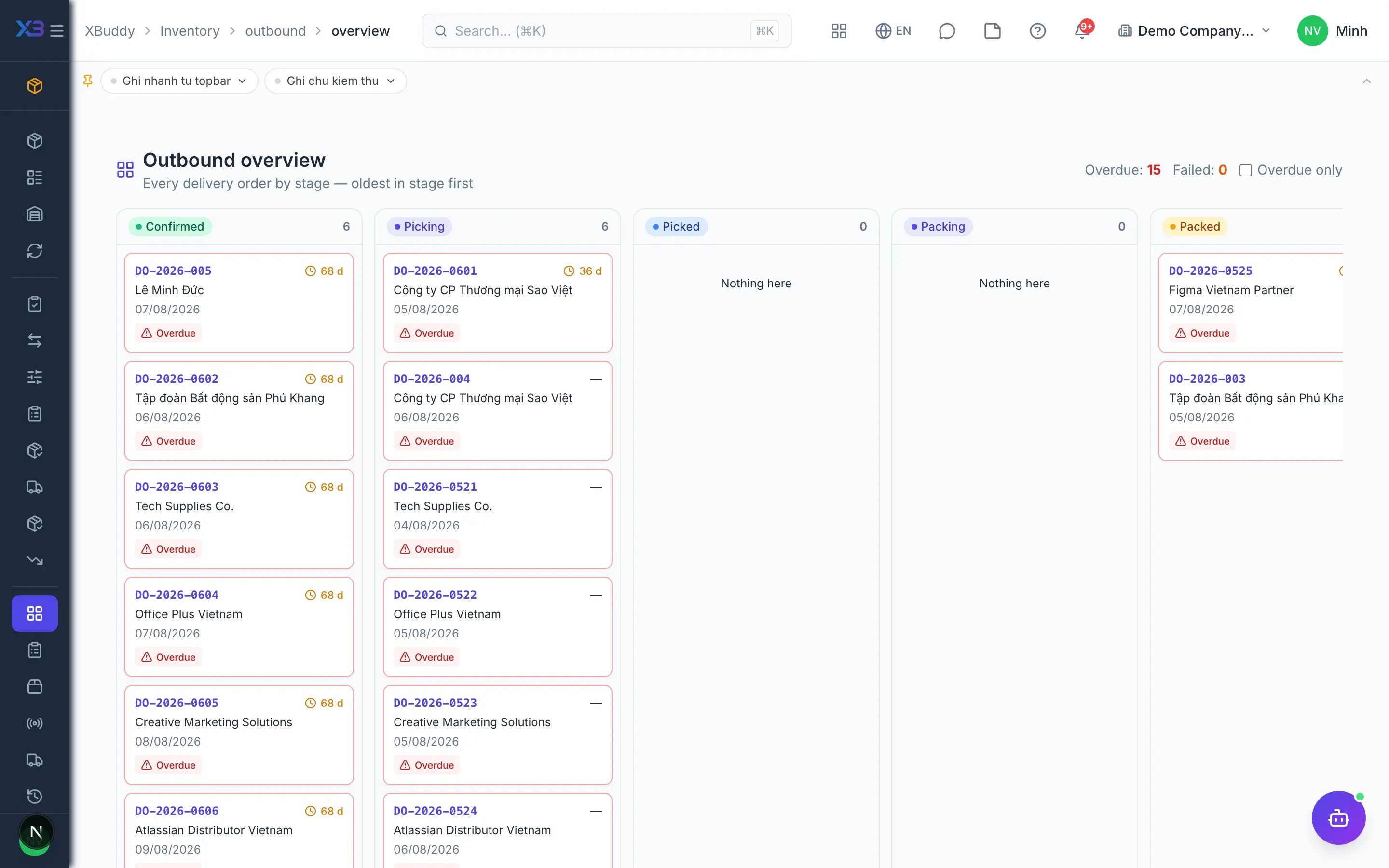 Inventory — product screen