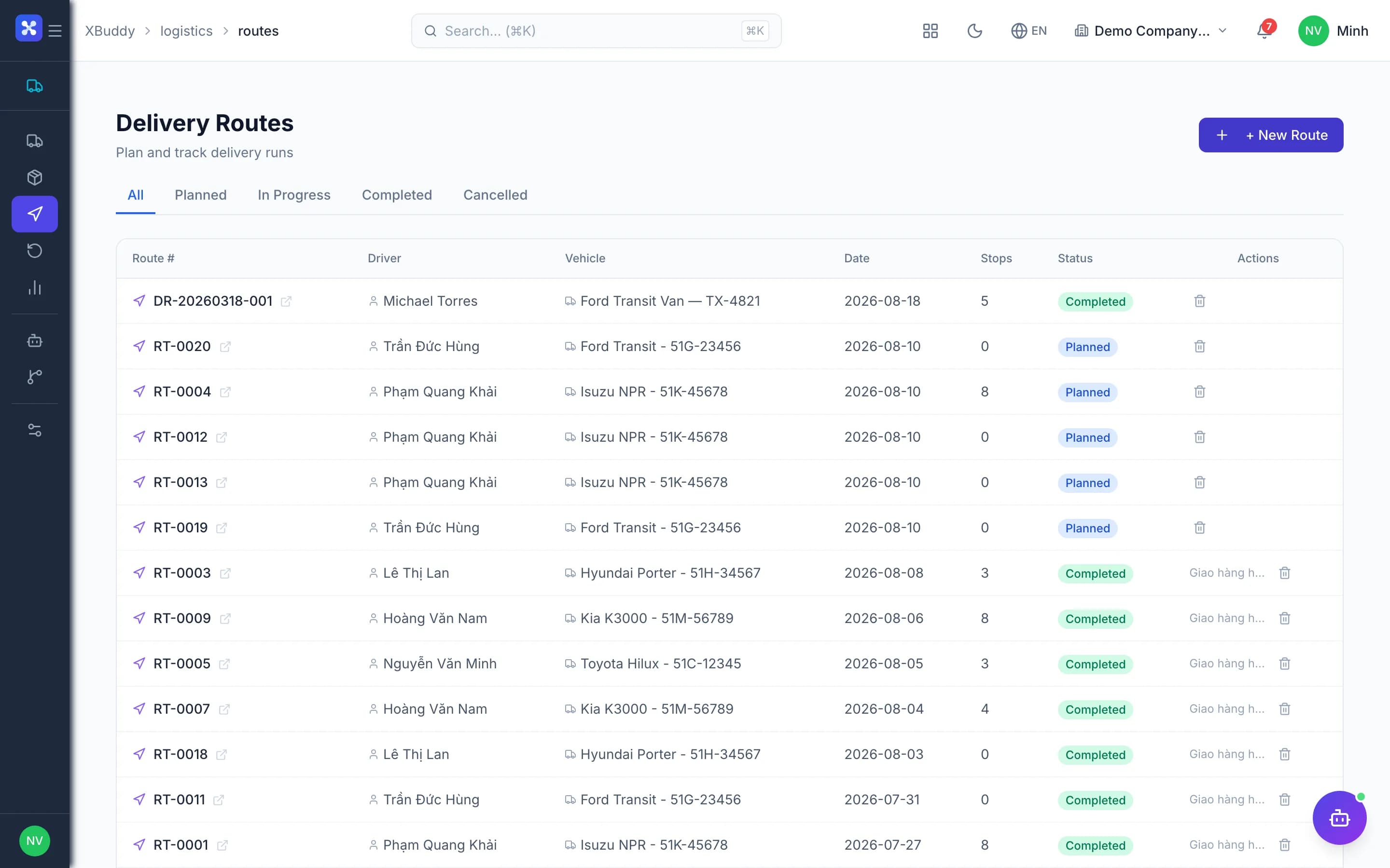 Logistics — product screenshot
