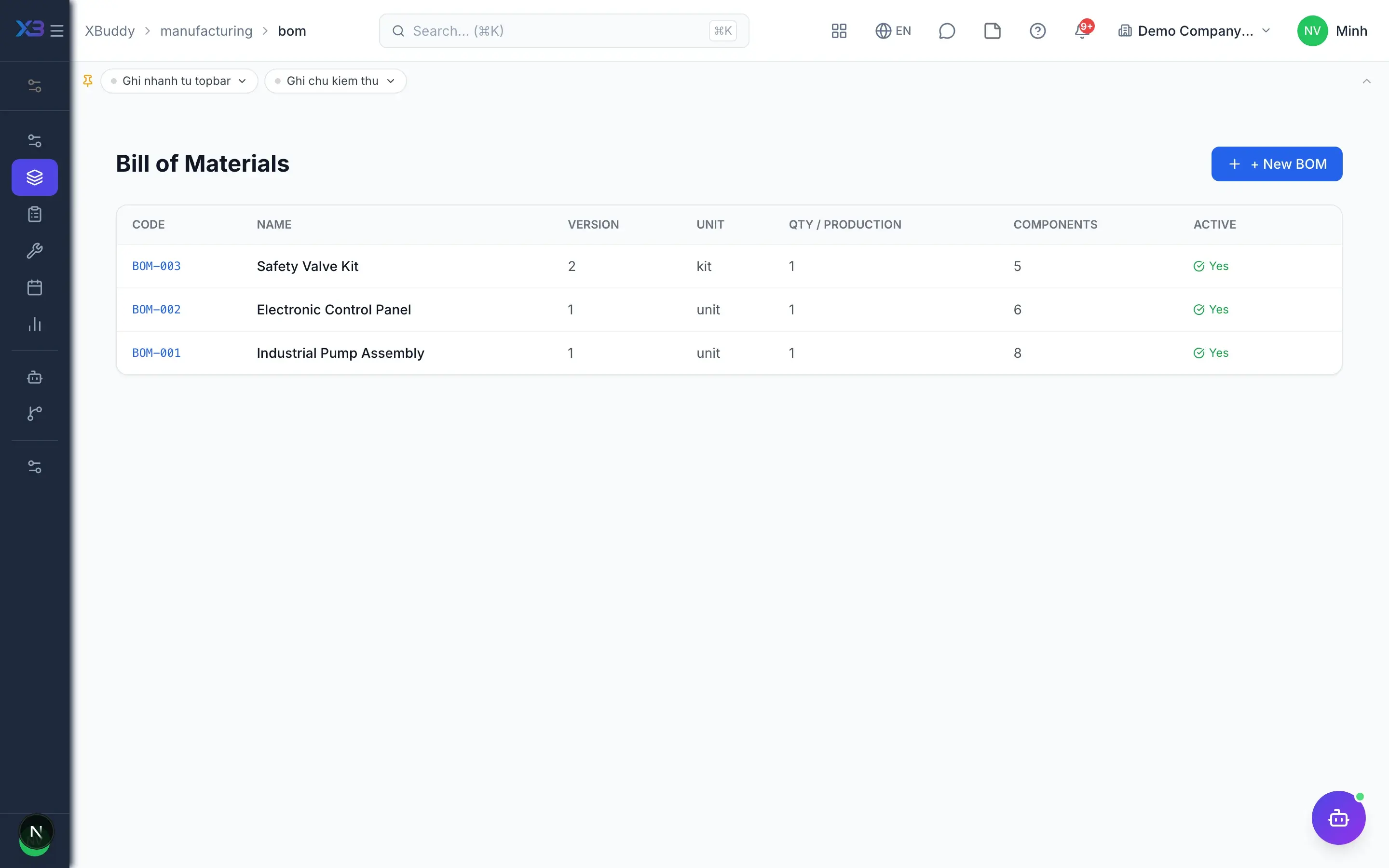 Manufacturing — product screen