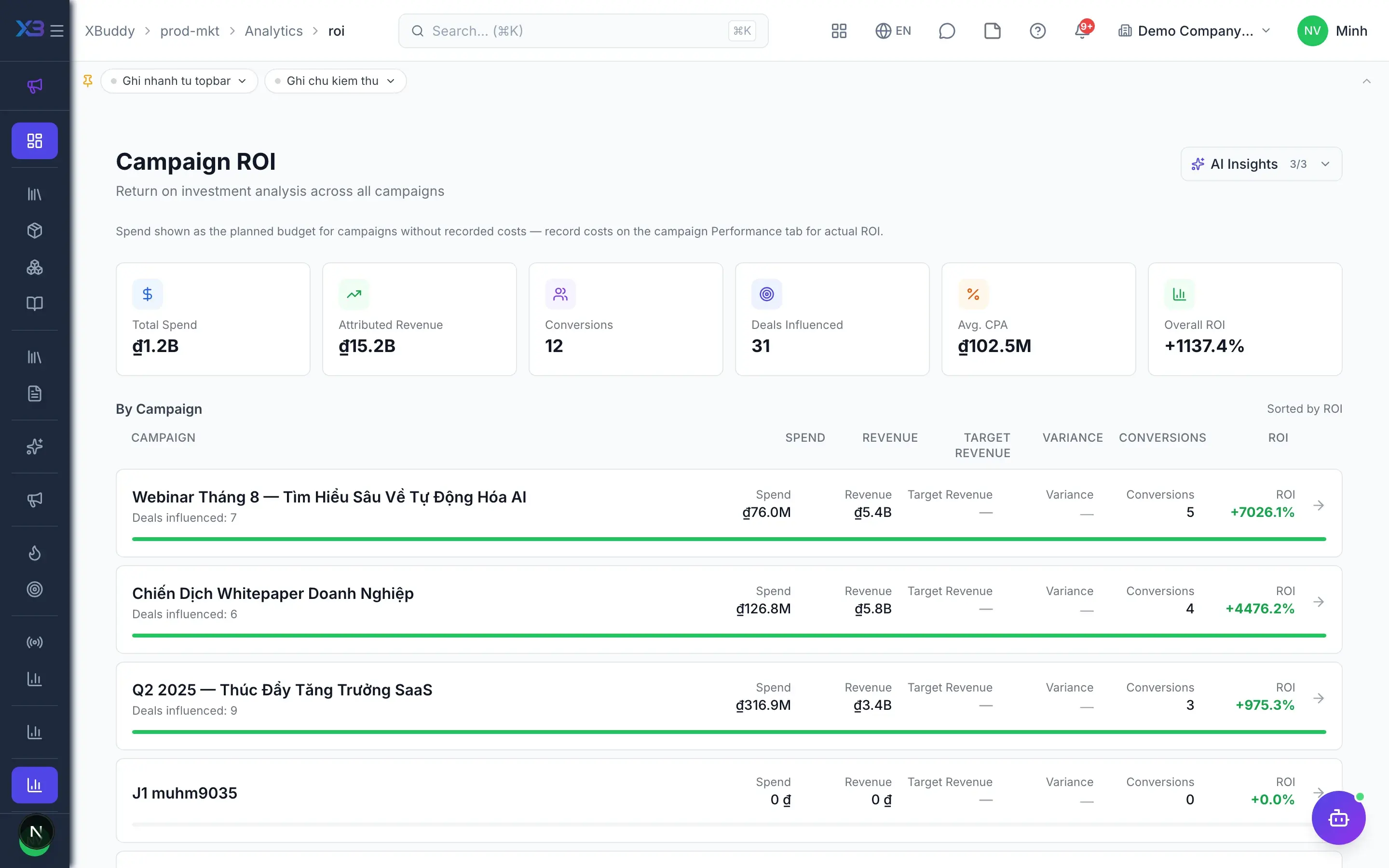 Product & Marketing — product screen