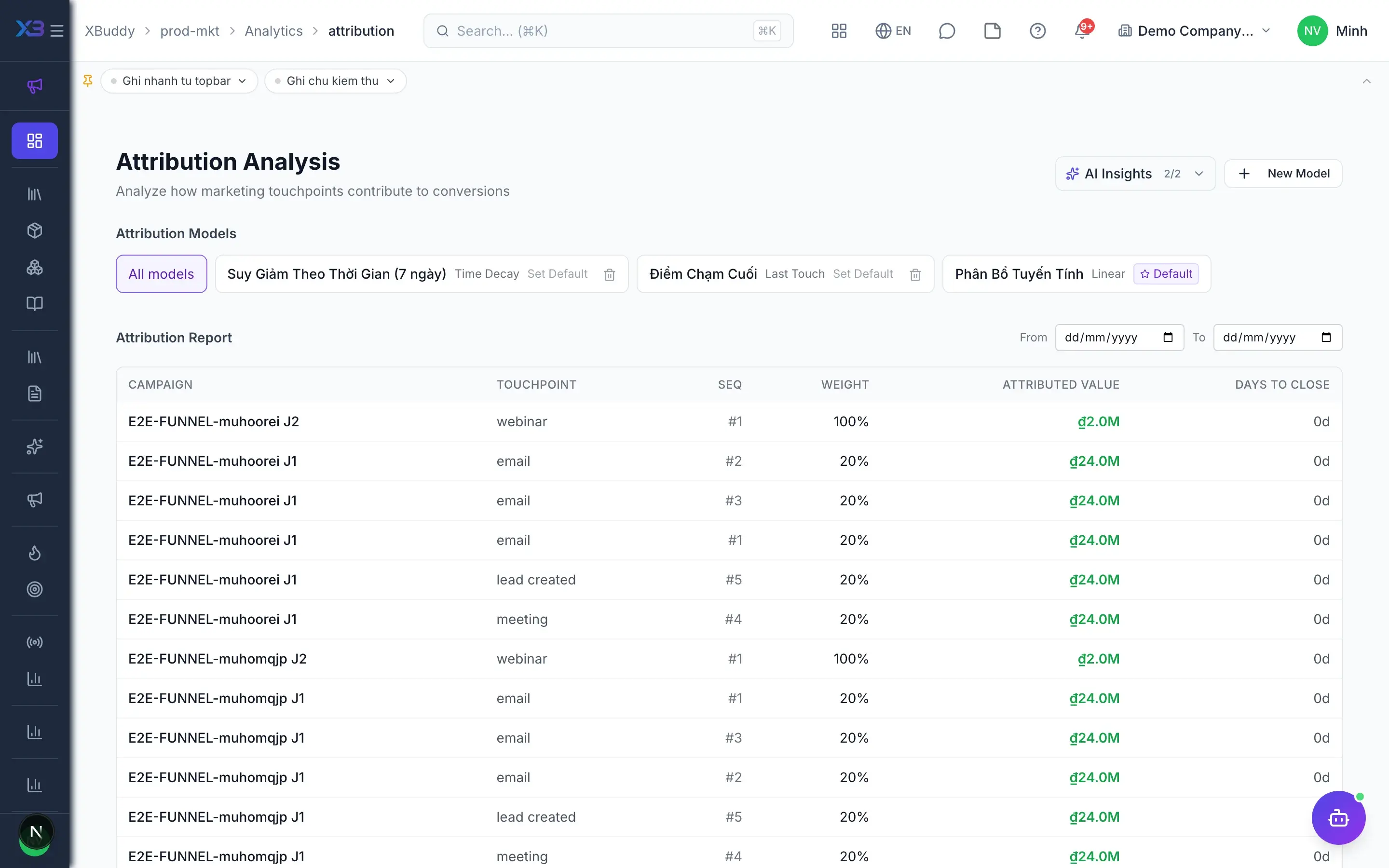Product & Marketing — product screen