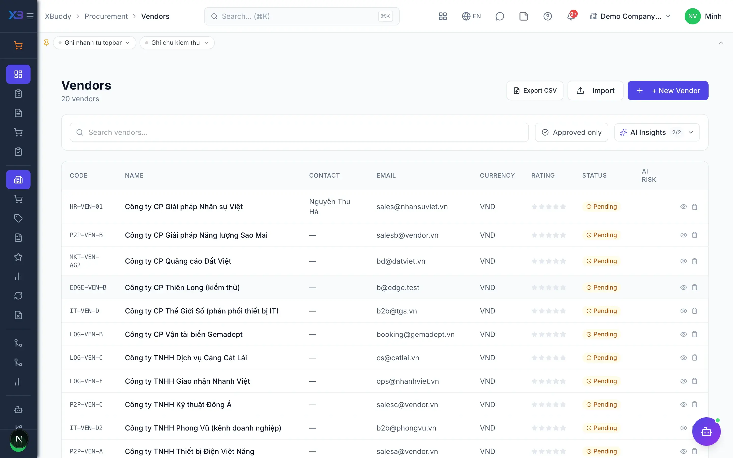Purchasing — product screen