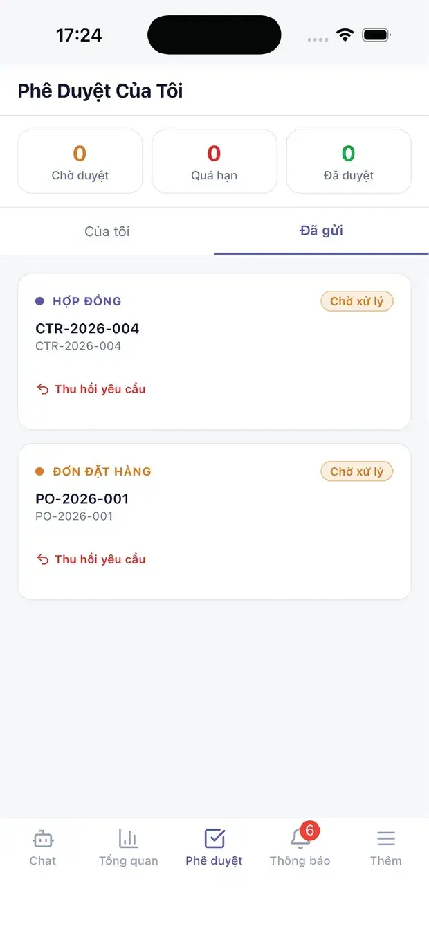 Hộp phê duyệt của tôi