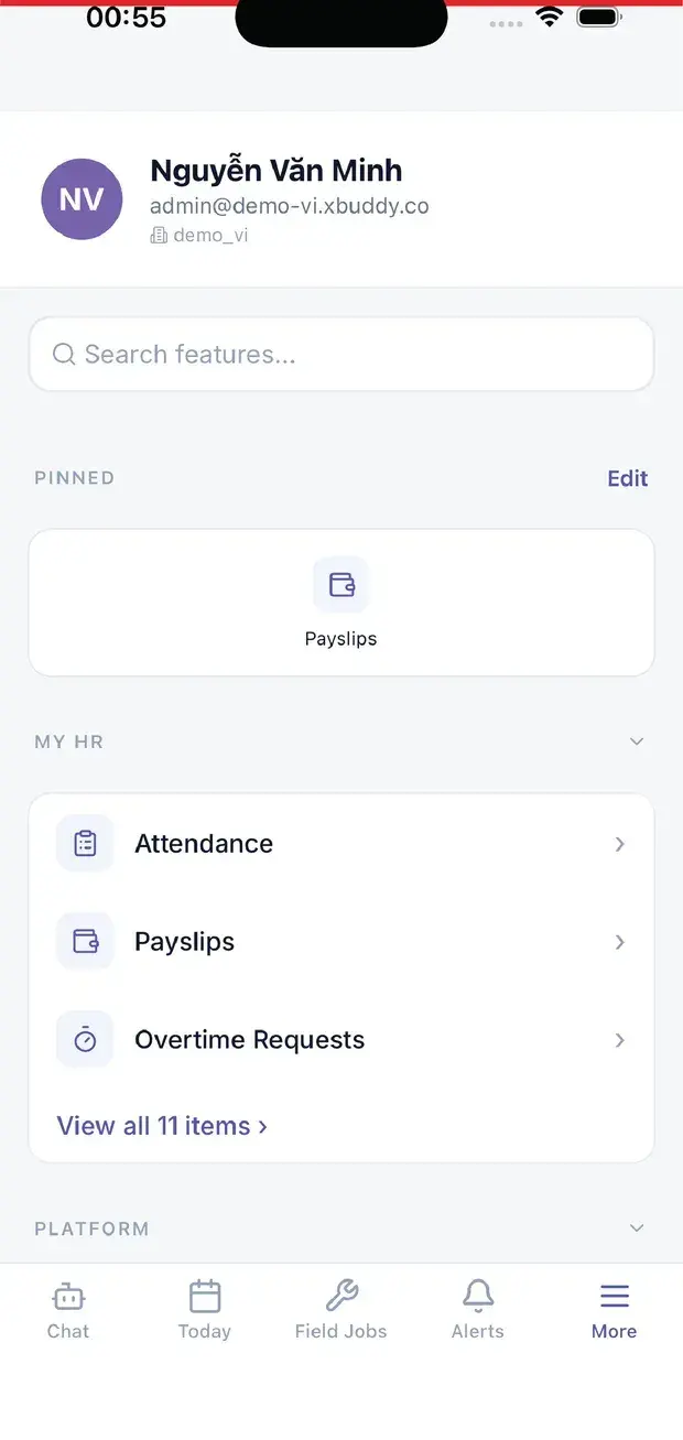 My HR: chấm công, phiếu lương, OT